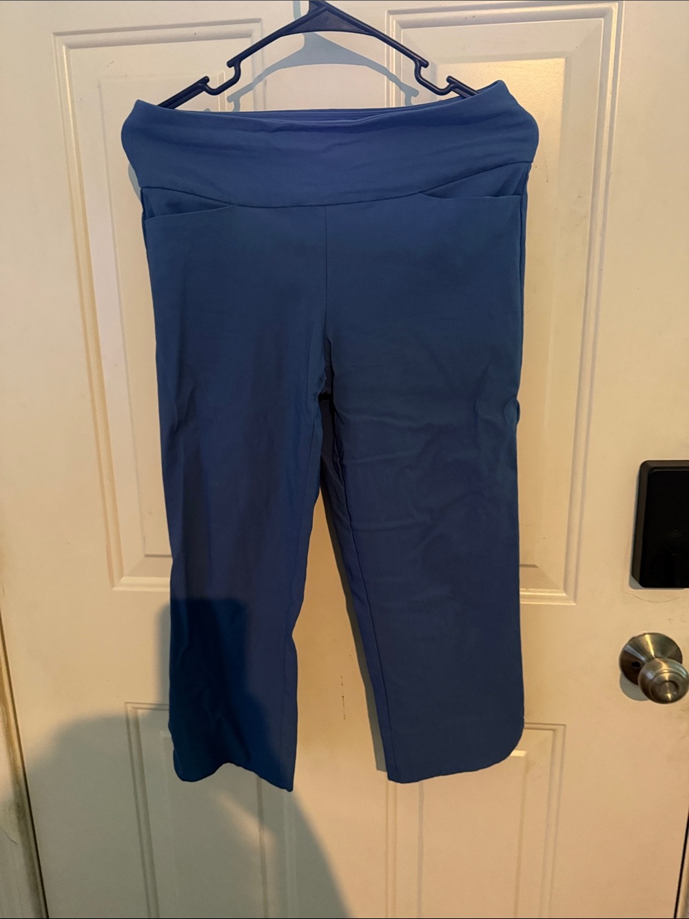 Women's Fold-Over Waist Capri Pants — Blue